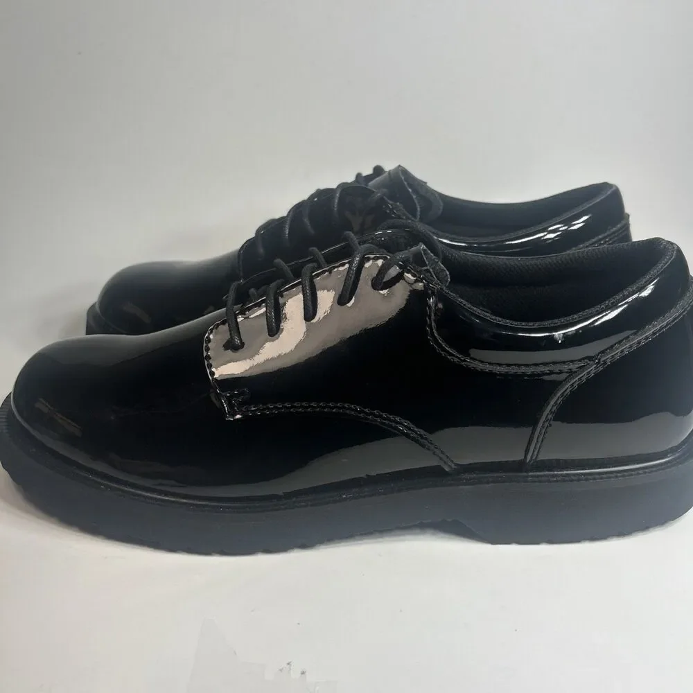 Bates Men’s Dress Shoes Size 11 Black High Gloss Duty Oxford Police/Fire